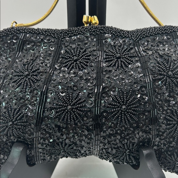 Winkelman’s Vintage Elegant Black Beaded Sequined Clutch Wristlet Purse Bag 🌺🌺 - Picture 4 of 8